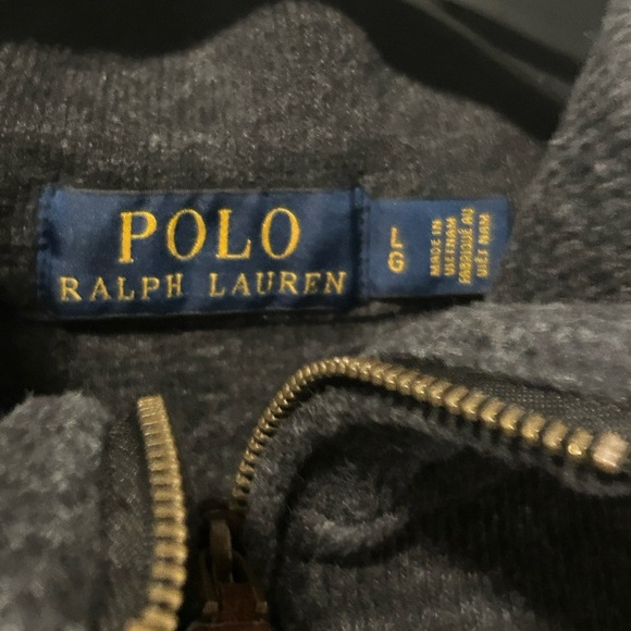 Polo Ralph Lauren Men's Classic Estate-Rib Quarter-Zip Sweater Gray Size lrg - Picture 4 of 4